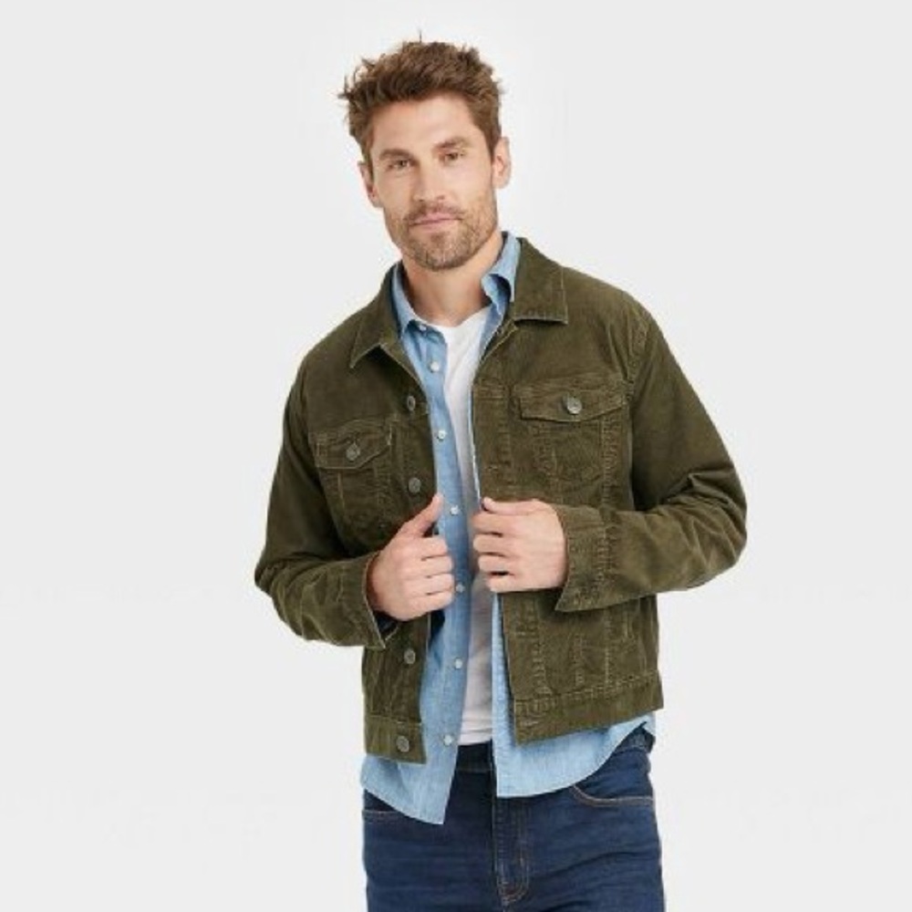 Men's Olive Green Corduroy Jacket